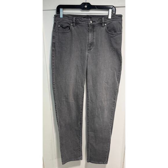 Eileen Fisher Denim - EILEEN FISHER Relaxed Fit Straight Leg Gray Denim Jeans Org Cotton Size 10